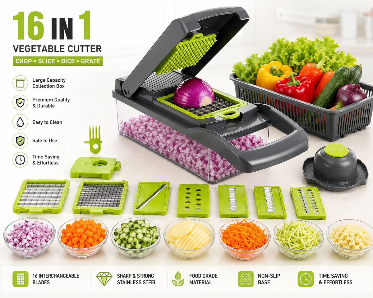 16 in 1 vegetable cutter and slicer